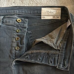 Rag & Bone Charcoal Button-Fly Jeans 33w 30l